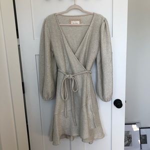 NWOT Anthropologie wrap mini knit dress